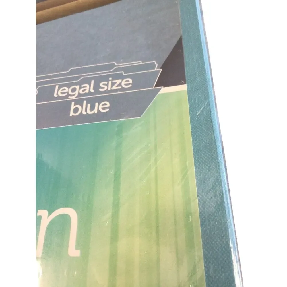 Office Depot Legal Size Blue Classification Folders 2 Dividers 5-Pack Expanded